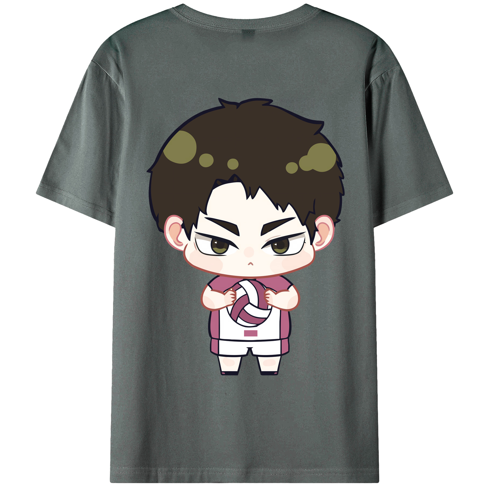 （画像用） ハイキュー!! Haikyu!! 綿100％ メンズ半袖Tシャツ（バックプリント） 通気性